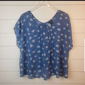 Torrid Blue Chiffon Blouse